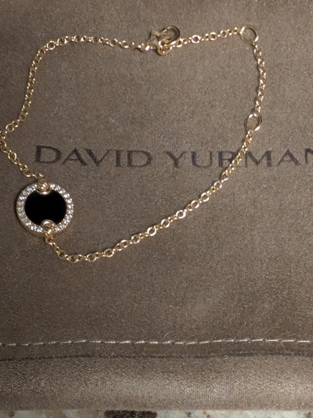 David Yurman Petite DY Elements Center Station Chain Bracelet in 18K Yellow Gold - Picture 1 of 4